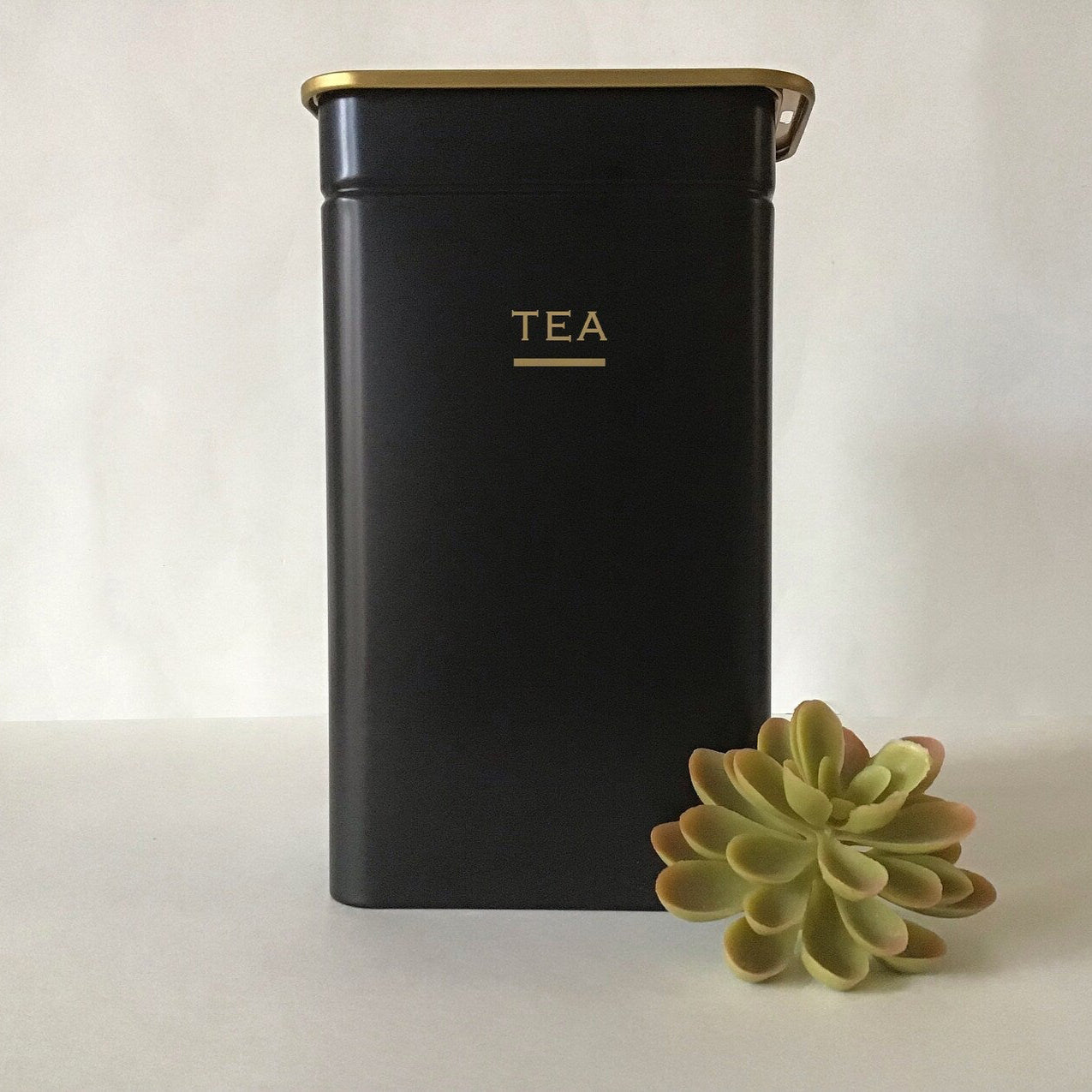 Coffee, Tea, Sugar, or Cocoa' Tall Tin Canister