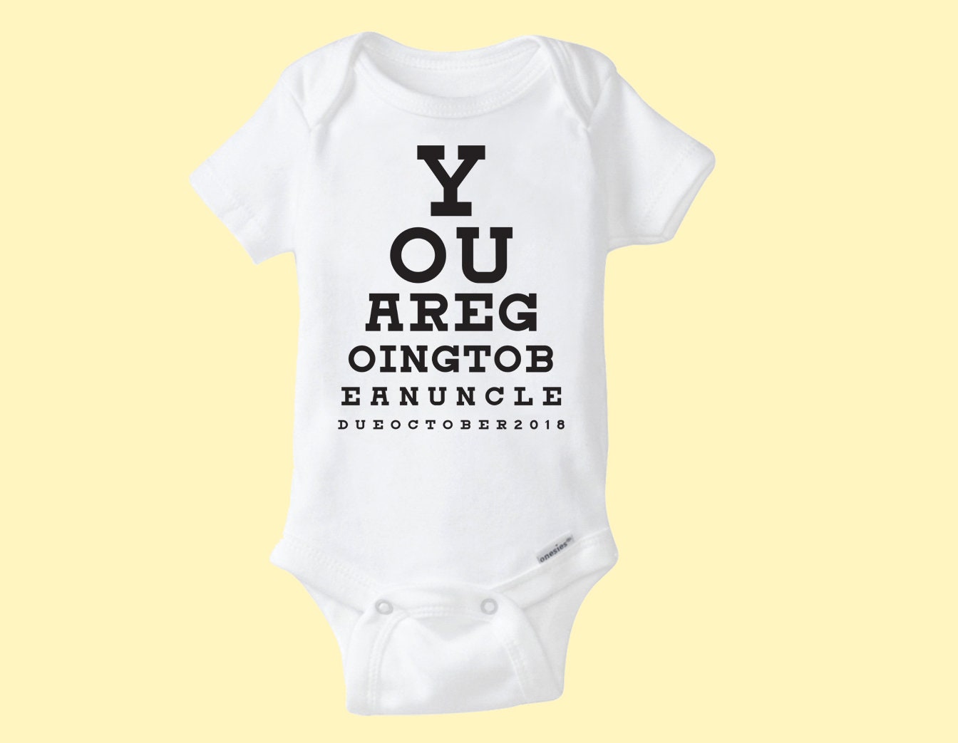 Eye Chart Baby Pregnancy Announcement White Cotton Onesie®