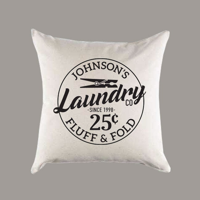 Personalized Laundry Canvas Pillow or Pillow Cover Home Decor