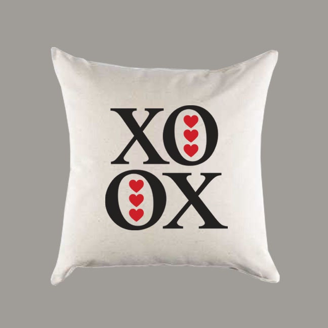 Valentine's Day 'XOXO' Canvas Pillow or Pillow Cover