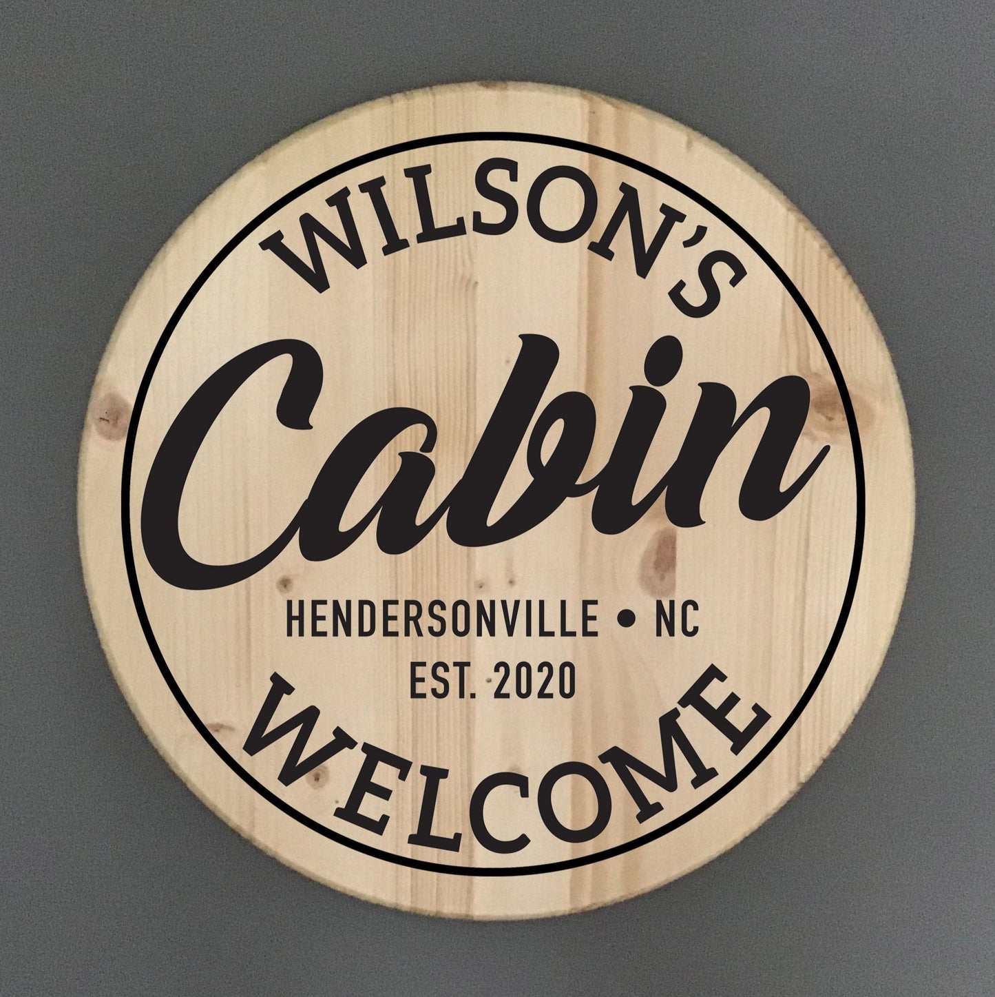 Personalized Cabin Pine Wood Sign