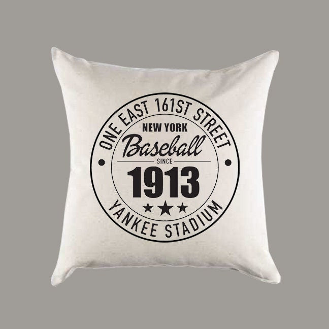 New York Yankees Baseball | Yankee Stadium Address Canvas Pillow or Pillow Cover