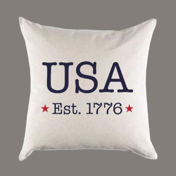 USA 1776 Fourth of July Canvas Pillow or Pillow Cover