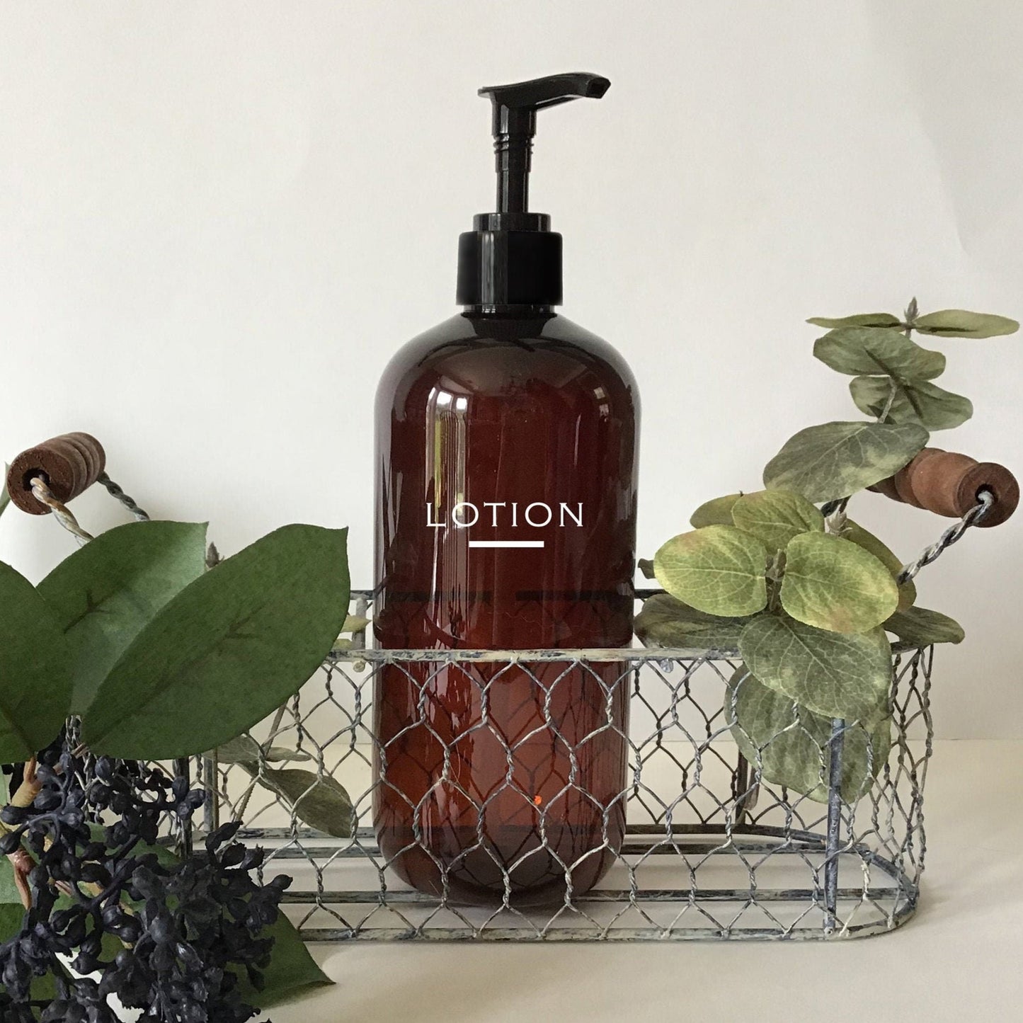 16 ounce Amber Lotion Dispenser Bottle