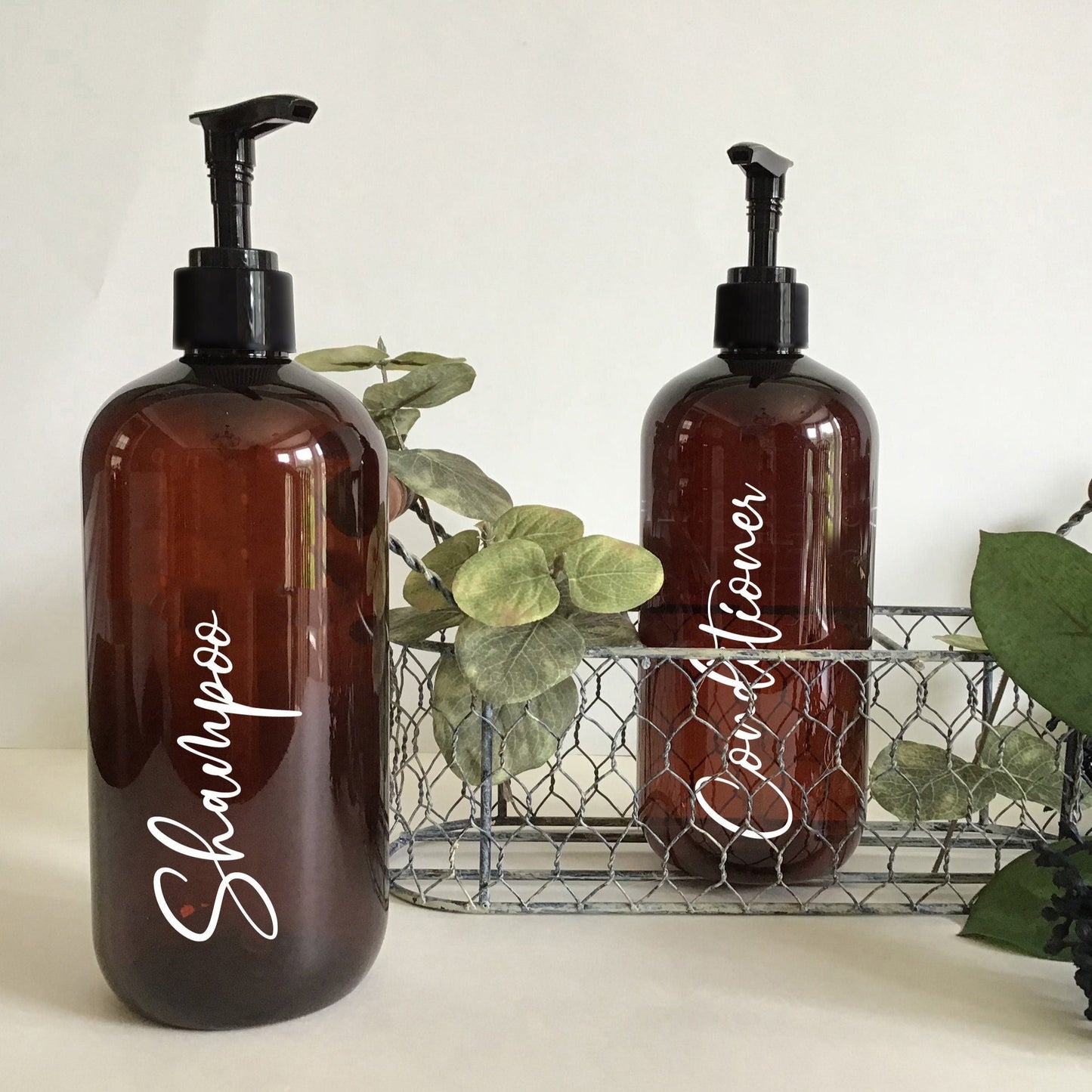 16 ounce Amber Plastic Dispenser Bottle