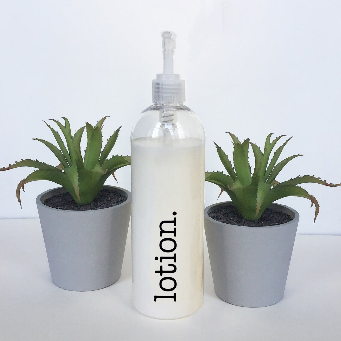 16 ounce Clear Plastic Lotion Dispenser Bottle