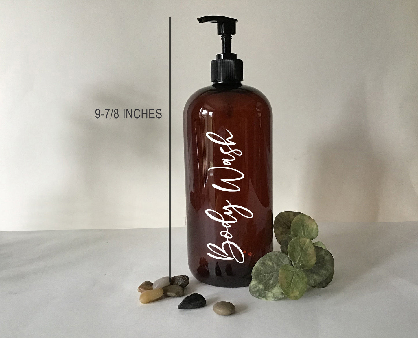 32 ounce Amber Plastic Body Wash, Lotion or Face Wash Dispenser Bottle