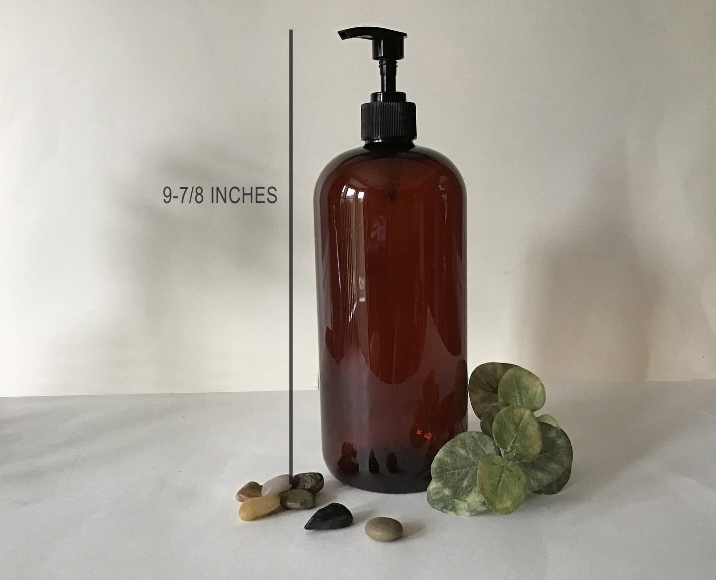 32 ounce Amber Plastic Shampoo or Conditioner Dispenser Bottle