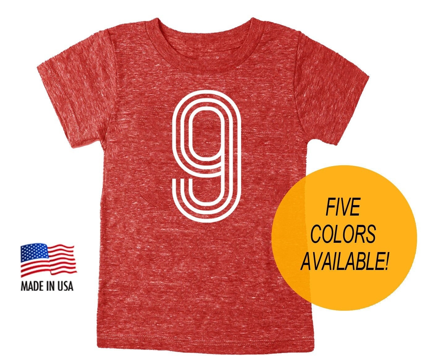 9th Birthday '9' Tri Blend T-Shirt