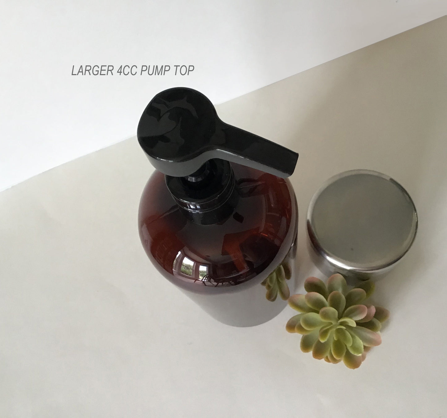 32 ounce Amber 2cc or 4cc Pump Top Plastic Dog Shampoo Dispenser Bottle