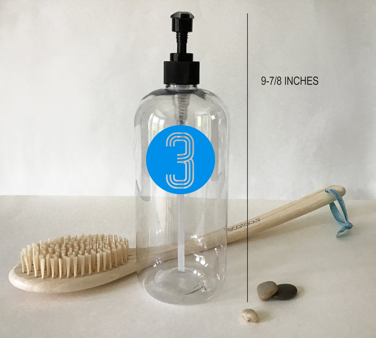 32 ounce Clear Plastic Numbered Dispenser Bottle