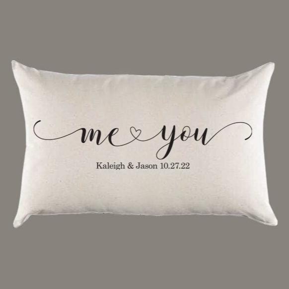 Personalized 'me {heart} you' Canvas Pillow or Pillow Cover