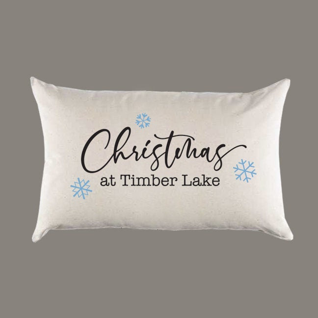 Custom 'Christmas at Lake' Canvas Pillow or Pillow Cover