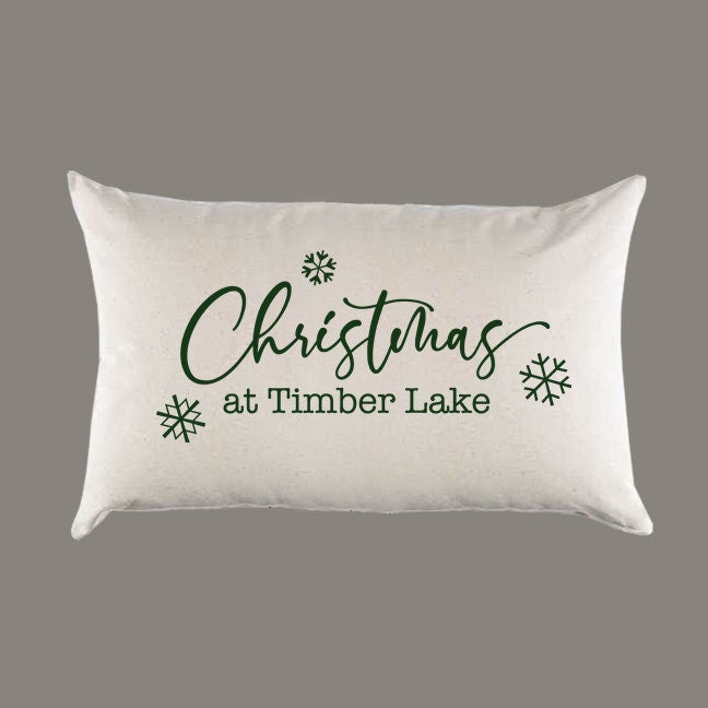 Custom 'Christmas at Lake' Canvas Pillow or Pillow Cover