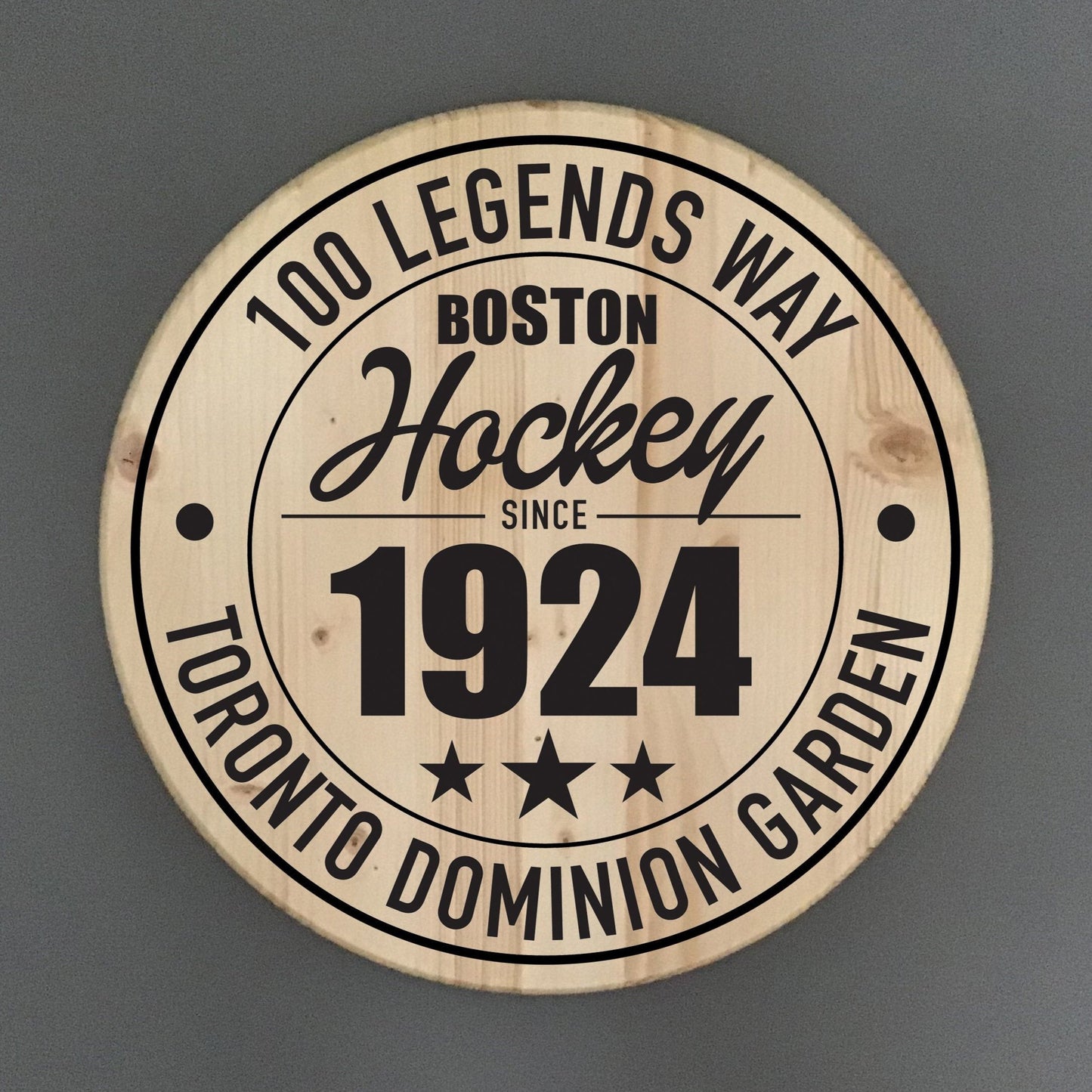 Boston Bruins Hockey | Toronto Dominion Garden Address Solid Pine Wood Sign