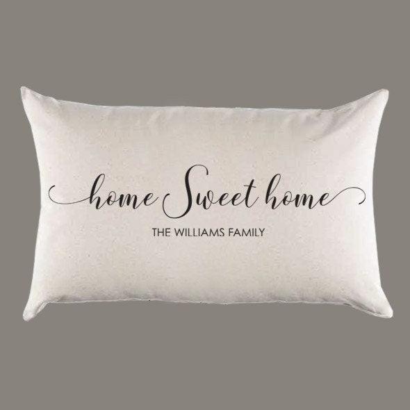 Personalized 'Home Sweet Home' with Name Canvas Pillow or Pillow Cover