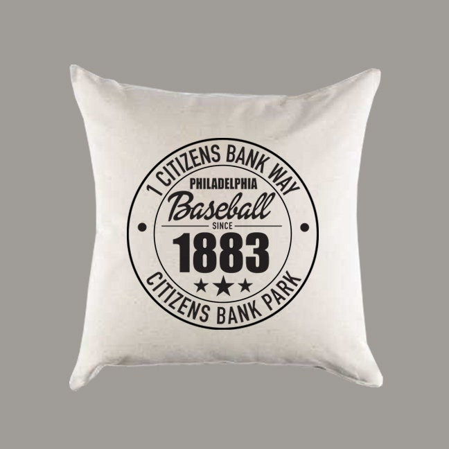 Philadelphia Phillies Baseball | Citizens Bank Park Address Canvas Pillow or Pillow Cover