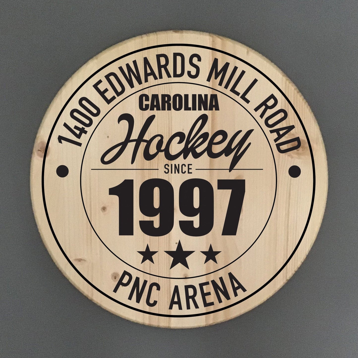 Carolina Hurricanes Hockey | PNC Arena Address Solid Pine Wood Sign
