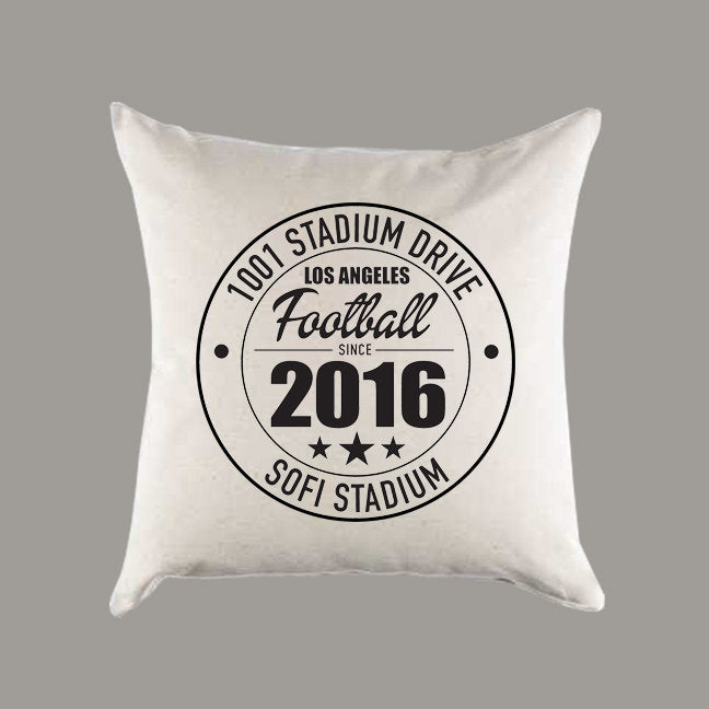 Los Angeles Rams Football | So Fi Stadium Address Canvas Pillow or Pillow Cover