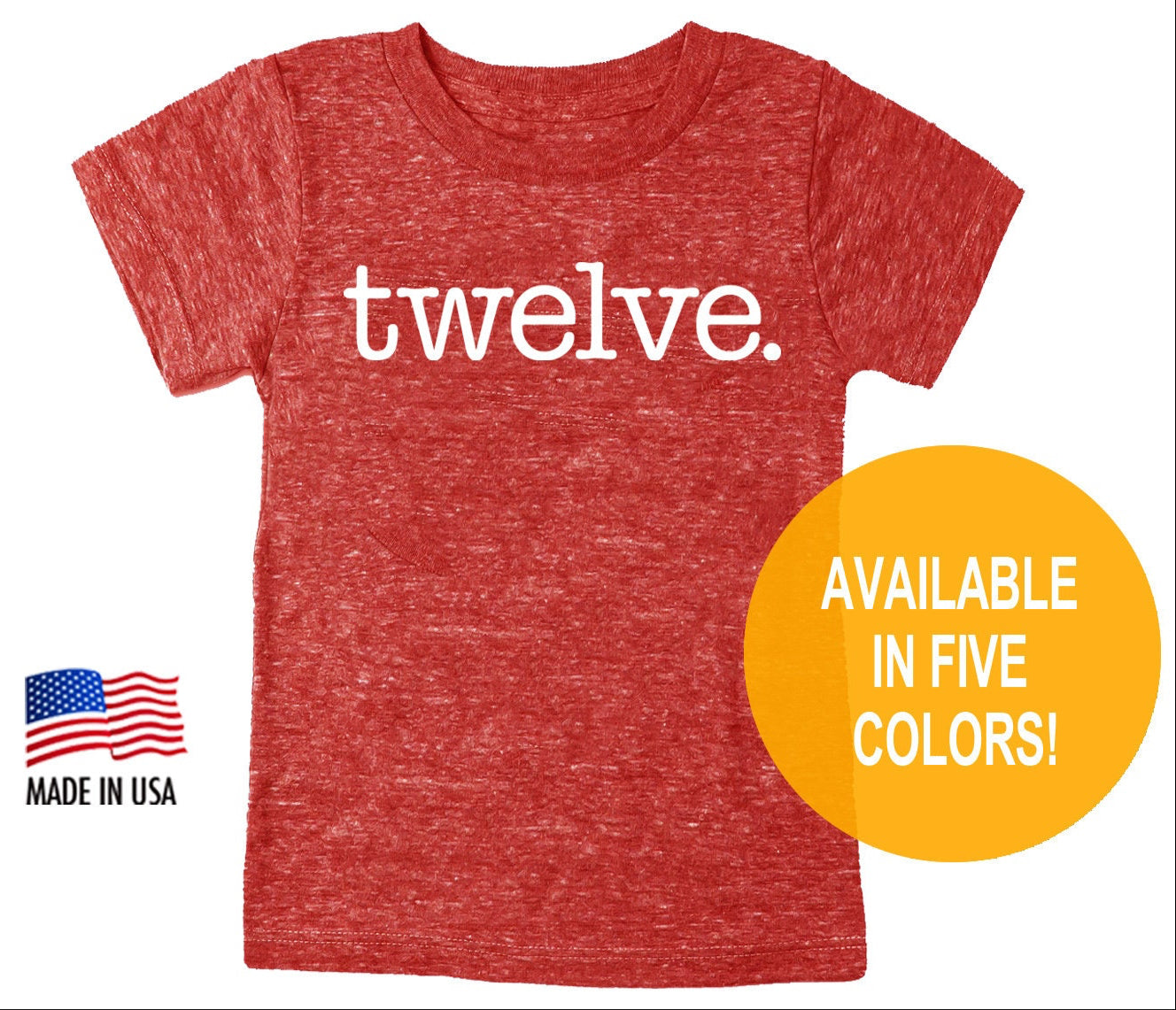 12th Birthday 'twelve' Tri blend T-Shirt
