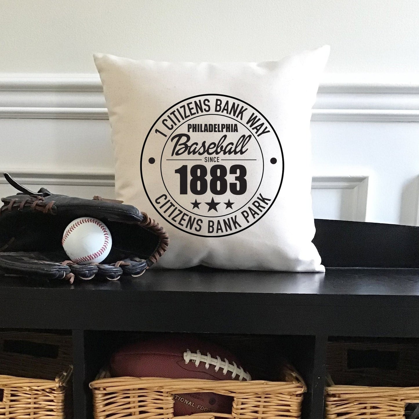 Philadelphia Phillies Baseball | Citizens Bank Park Address Canvas Pillow or Pillow Cover