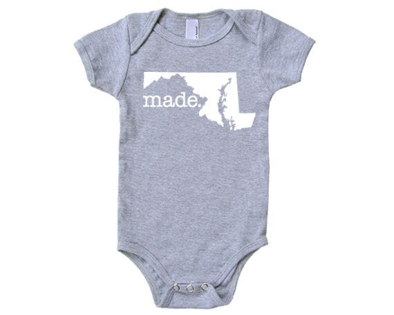 All States 'made.' Cotton Baby One Piece Bodysuit