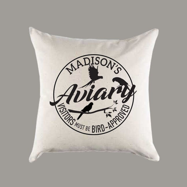 Personalized Aviary Canvas Pillow or Pillow Cover