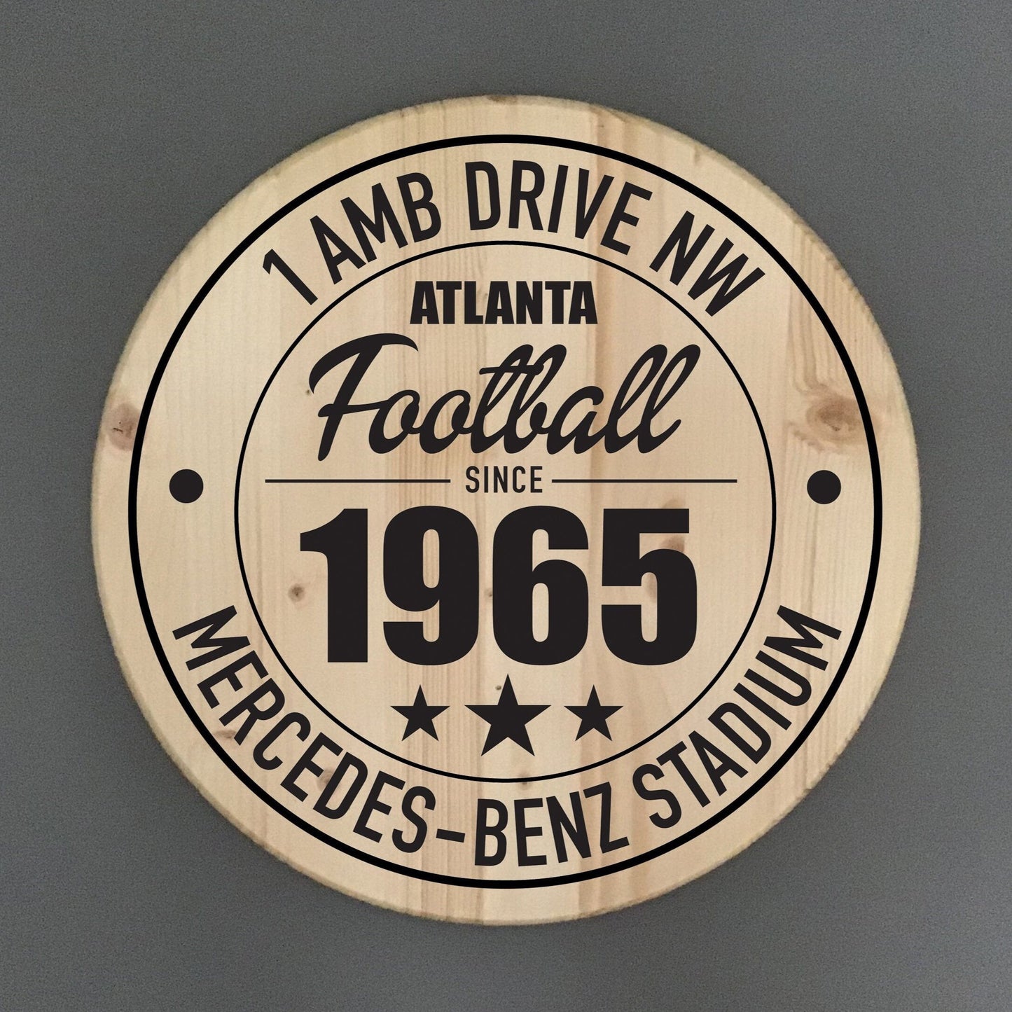 Atlanta Falcons Football | Mercedes-Benz Stadium Address 15" or 18" Solid Pine Wood Sign