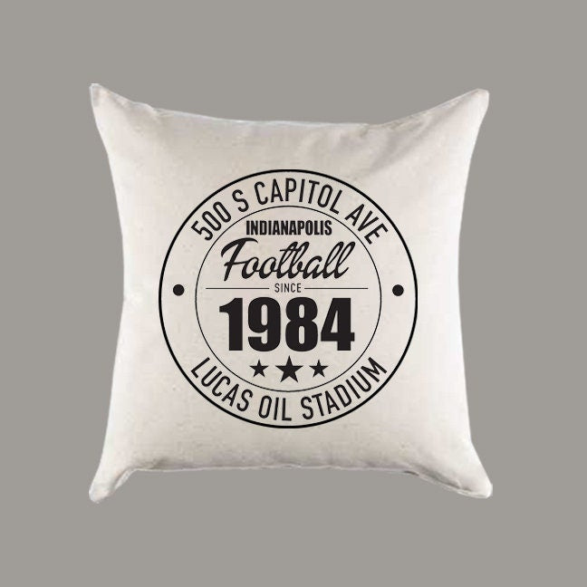 Indianapolis Colts Football | Lucas Oil Stadium Address Canvas Pillow or Pillow Cover