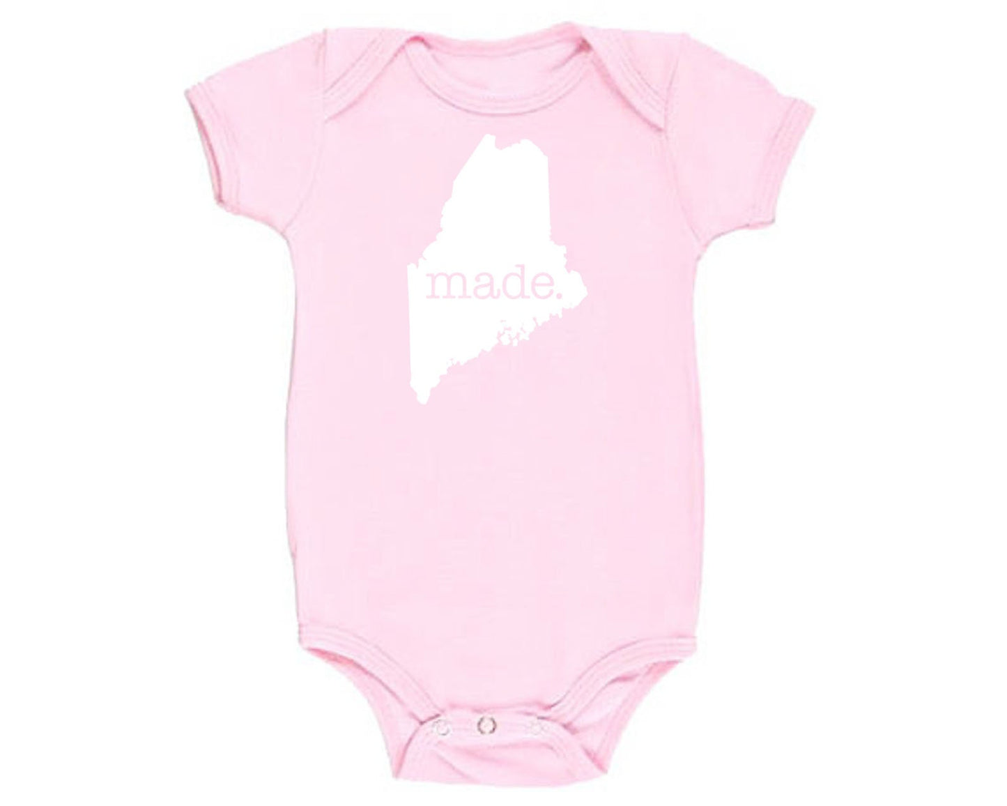 Maine 'Made.' Cotton One Piece Bodysuit - Infant Girl and Boy Gift American Made Baby Clothing
