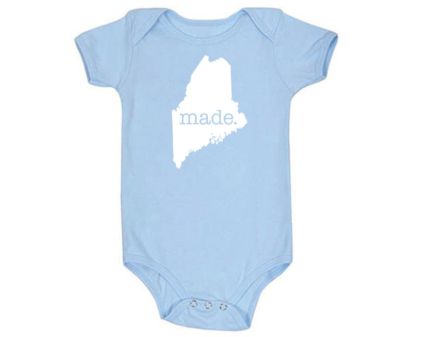 Maine 'Made.' Cotton One Piece Bodysuit - Infant Girl and Boy Gift American Made Baby Clothing