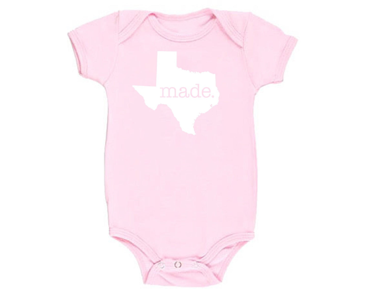 Texas 'Made.' Cotton One Piece Bodysuit - Infant Girl and Boy Gift American Made Baby Clothing