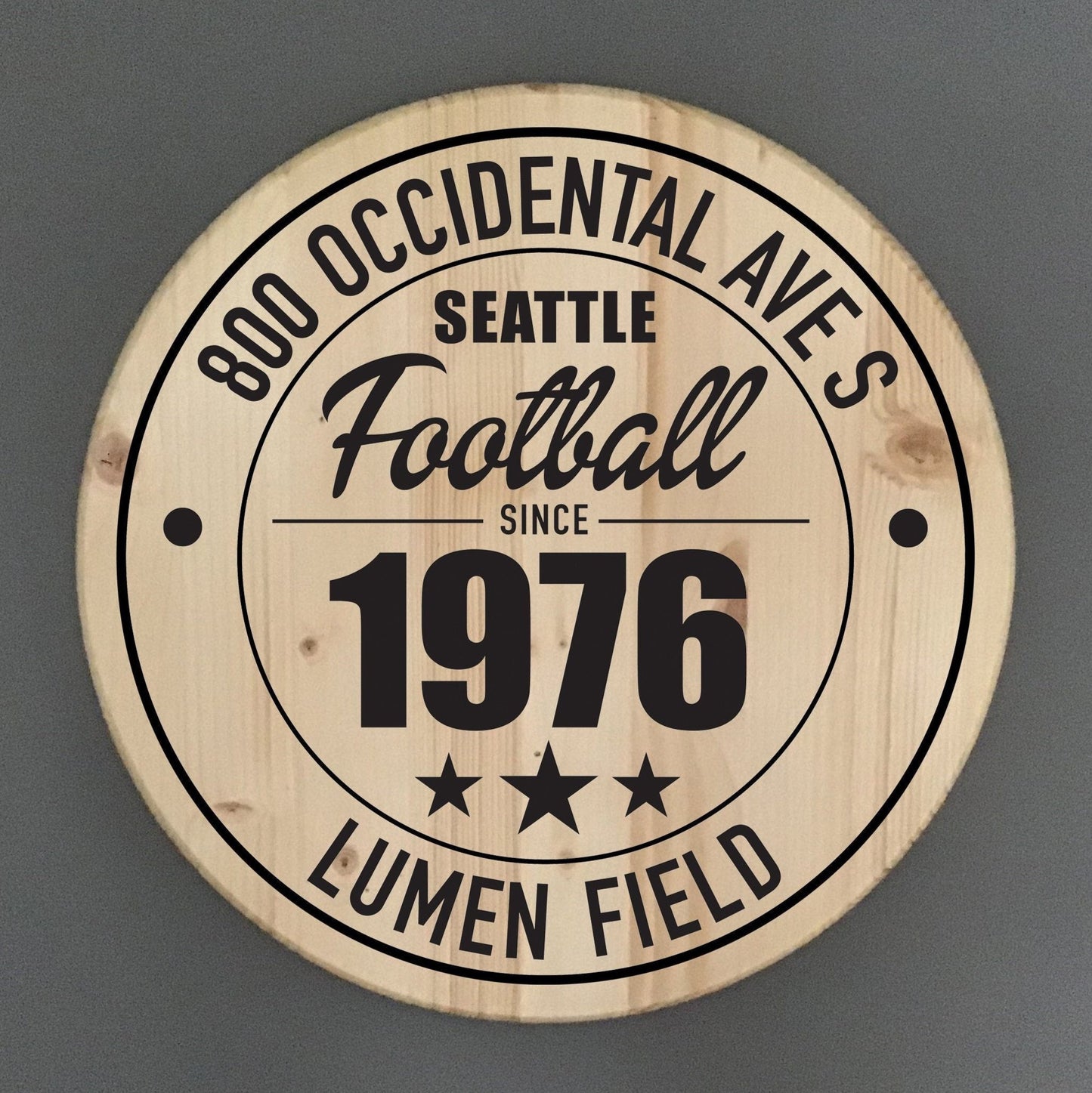 Seattle Seahawks Football | Lumen Field Address Solid Pine Wood Sign