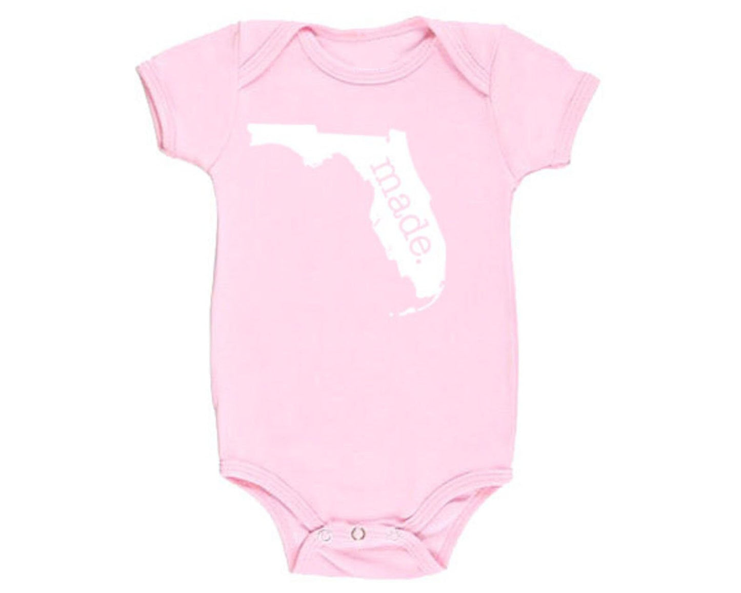 Florida 'Made.' Cotton One Piece Bodysuit - Infant Girl and Boy Gift American Made Baby Clothing