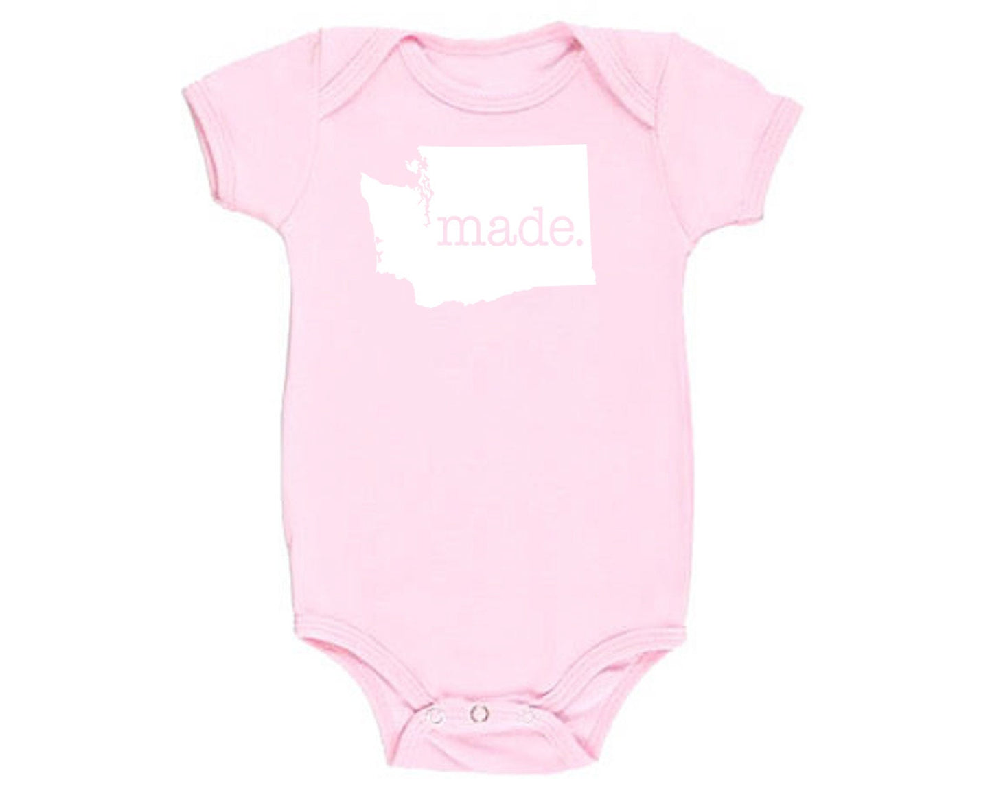 Washington 'Made.' Cotton One Piece Bodysuit - Infant Girl and Boy Gift American Made Baby Clothing