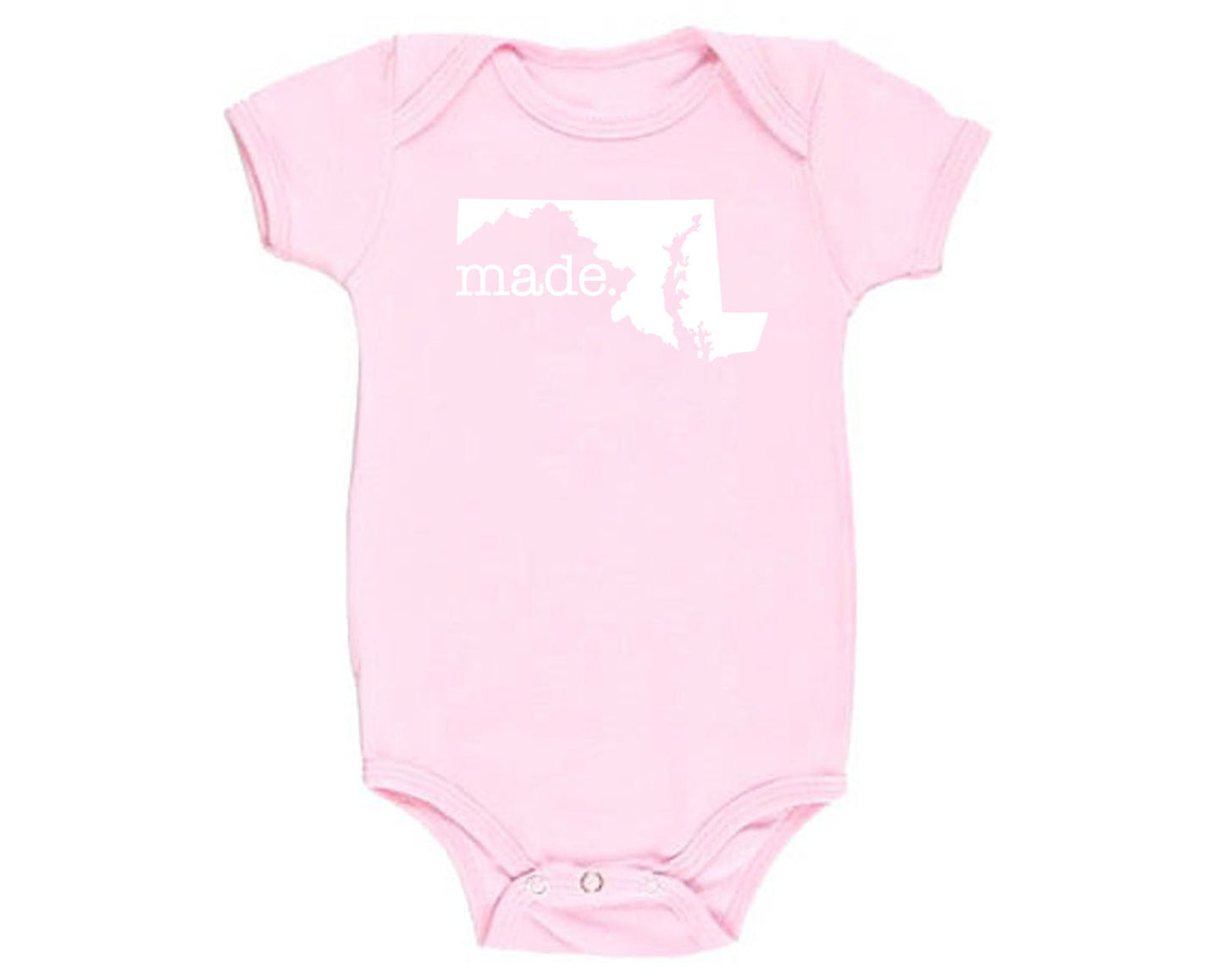 Maryland 'Made.' Cotton One Piece Bodysuit - Infant Girl and Boy Gift American Made Baby Clothing