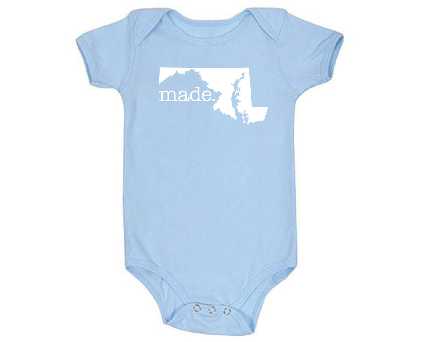 Maryland 'Made.' Cotton One Piece Bodysuit - Infant Girl and Boy Gift American Made Baby Clothing