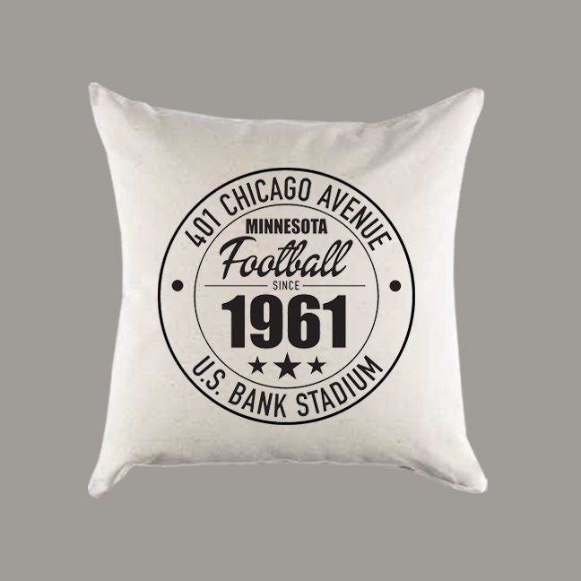 Minnesota Vikings Football | US Bank Stadium Address Canvas Pillow or Pillow Cover