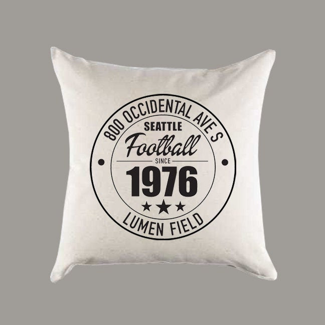 Seattle Seahawks Football | Lumen Field Address Canvas Pillow or Pillow Cover