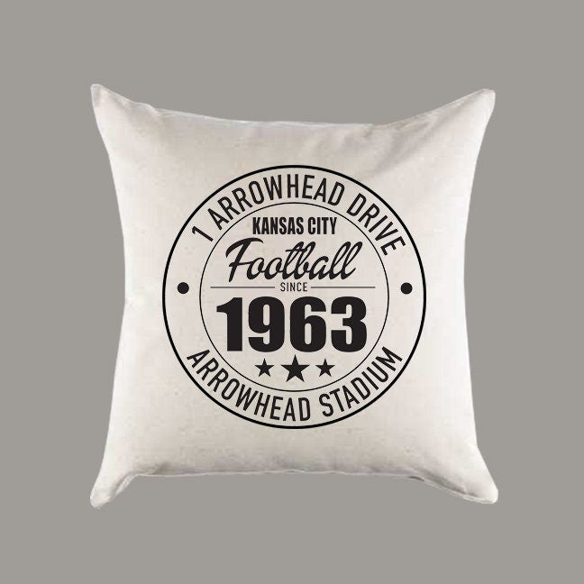 Kansas City Chiefs Football | Arrowhead Stadium Address Canvas Pillow or Pillow Cover