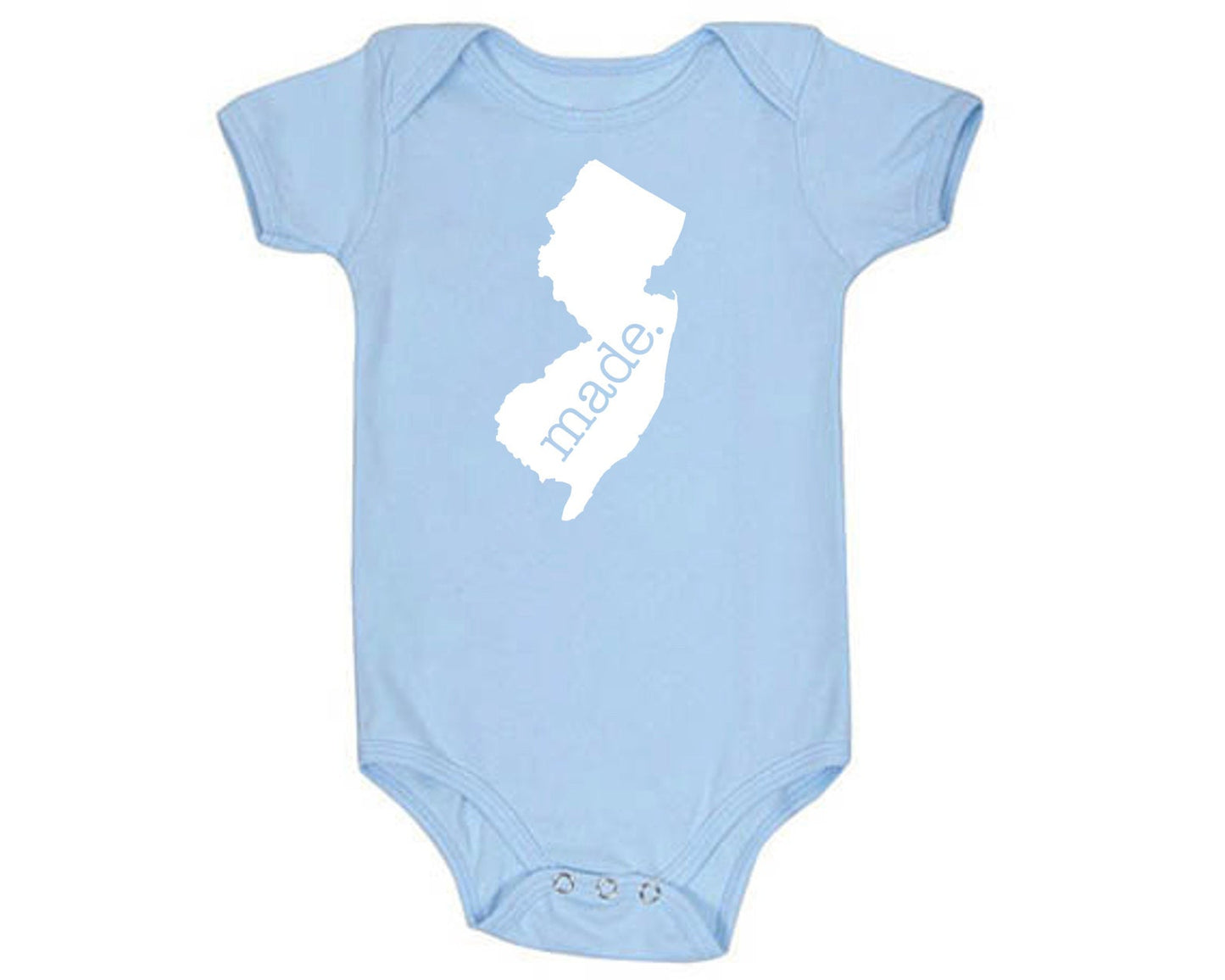 New Jersey 'Made.' Cotton One Piece Bodysuit - Infant Girl and Boy Gift American Made Baby Clothing