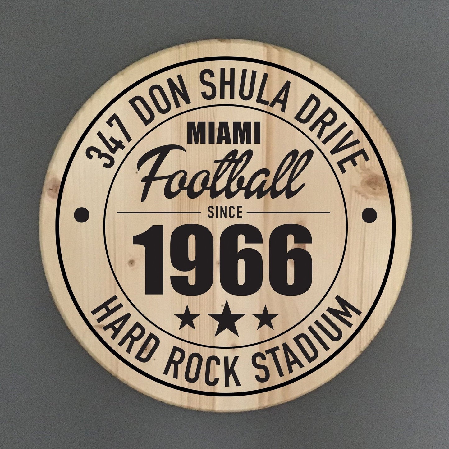 Miami Dolphins Football | Hard Rock Stadium Address Solid Pine Wood Sign