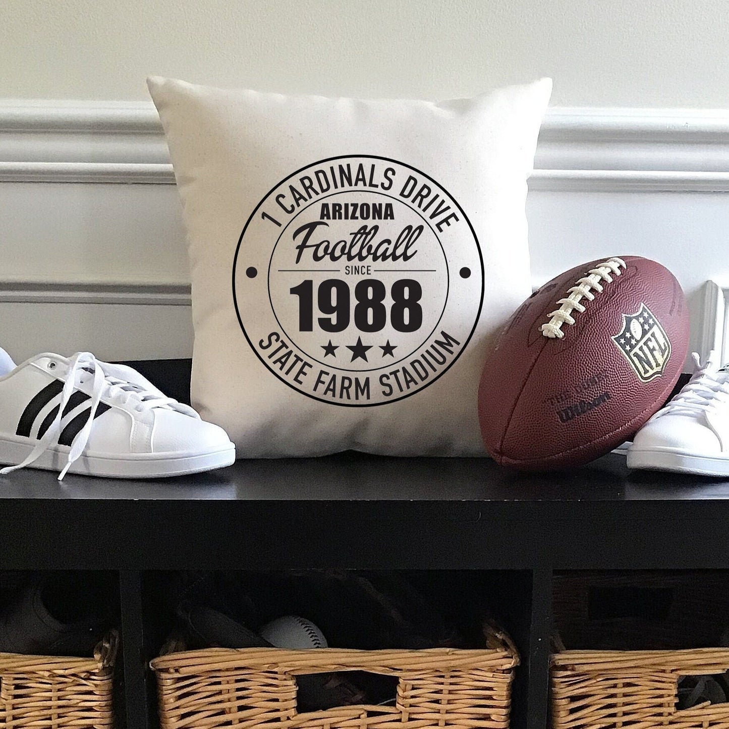 Arizona Cardinals Football 16" or 18" Canvas Pillow or Pillow Cover