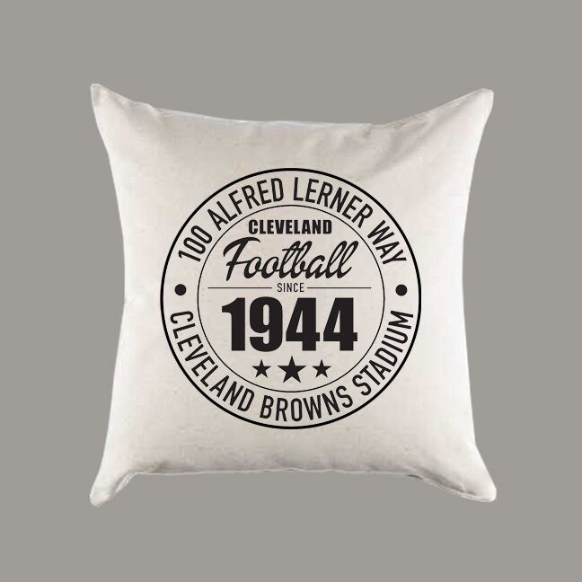 Cleveland Browns Football | Cleveland Browns Stadium Address Canvas Pillow or Pillow Cover