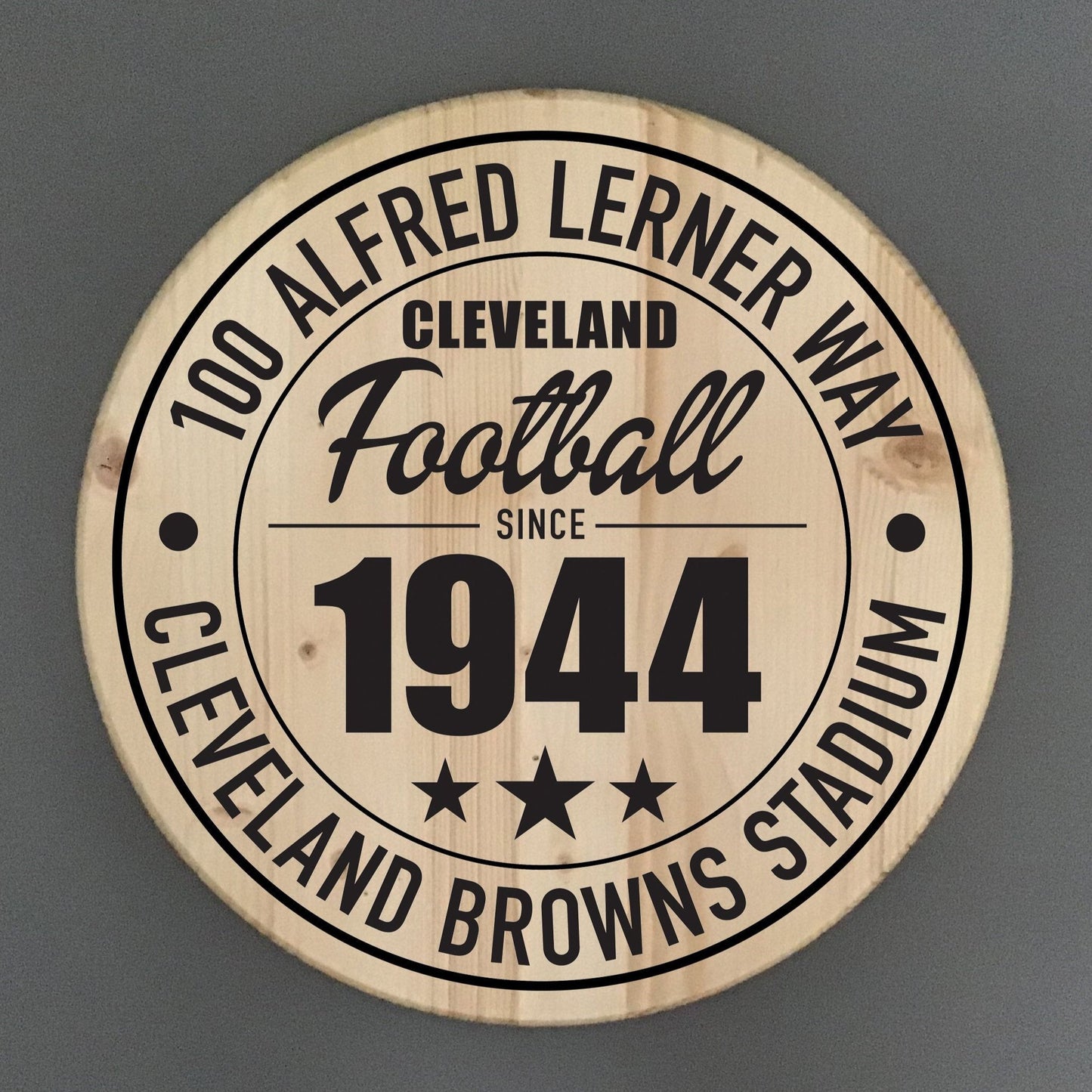 Cleveland Browns Football | Cleveland Browns Stadium Address Solid Pine Wood Sign