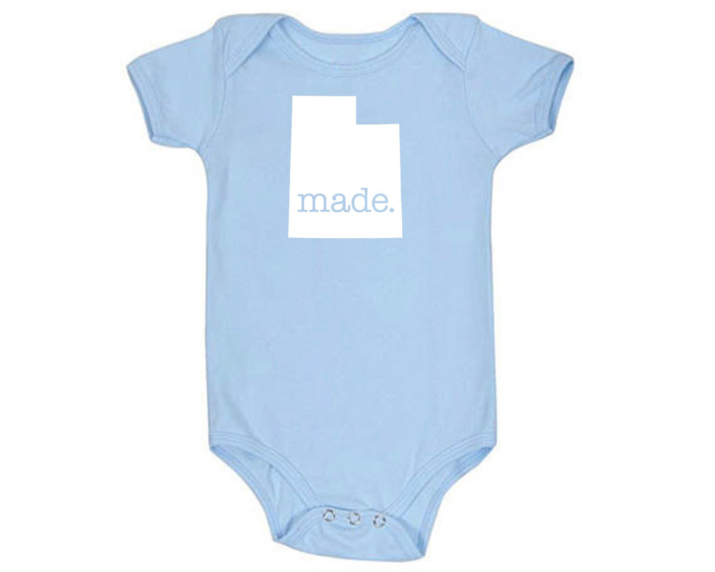 Utah 'Made.' Cotton One Piece Bodysuit - Infant Girl and Boy Gift American Made Baby Clothing