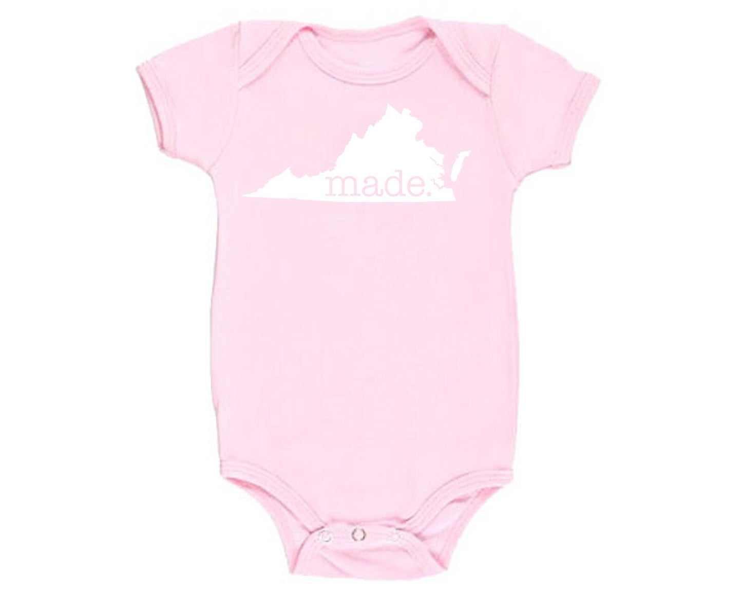 Virginia 'Made.' Cotton One Piece Bodysuit - Infant Girl and Boy Gift American Made Baby Clothing
