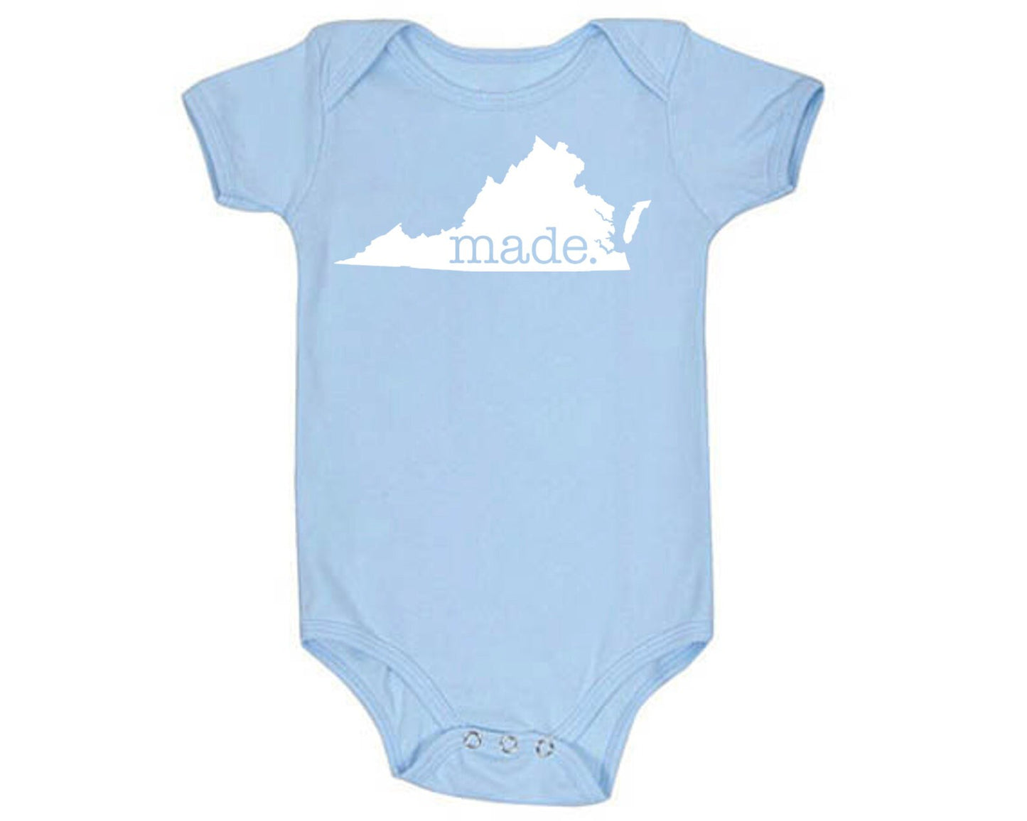 Virginia 'Made.' Cotton One Piece Bodysuit - Infant Girl and Boy Gift American Made Baby Clothing