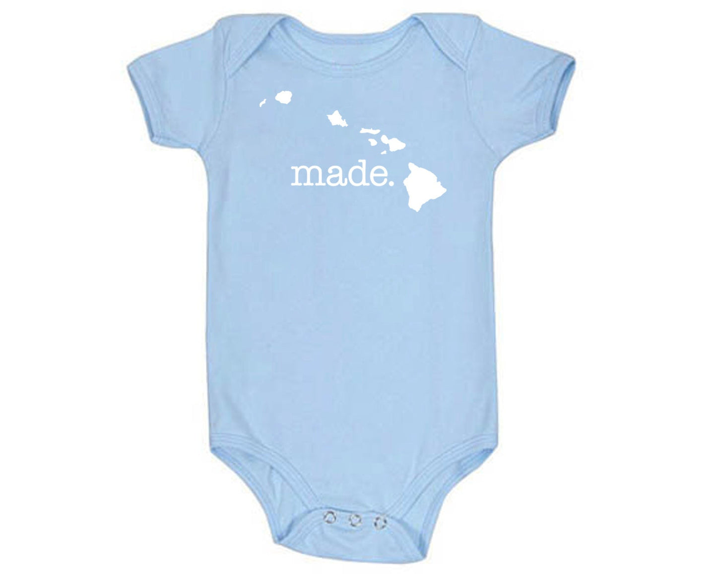 Hawaii 'Made.' Cotton One Piece Bodysuit - Infant Girl and Boy Gift American Made Baby Clothing