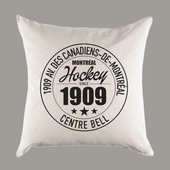 Montreal Canadiens Hockey | Centre Bell Address Canvas Pillow or Pillow Cover